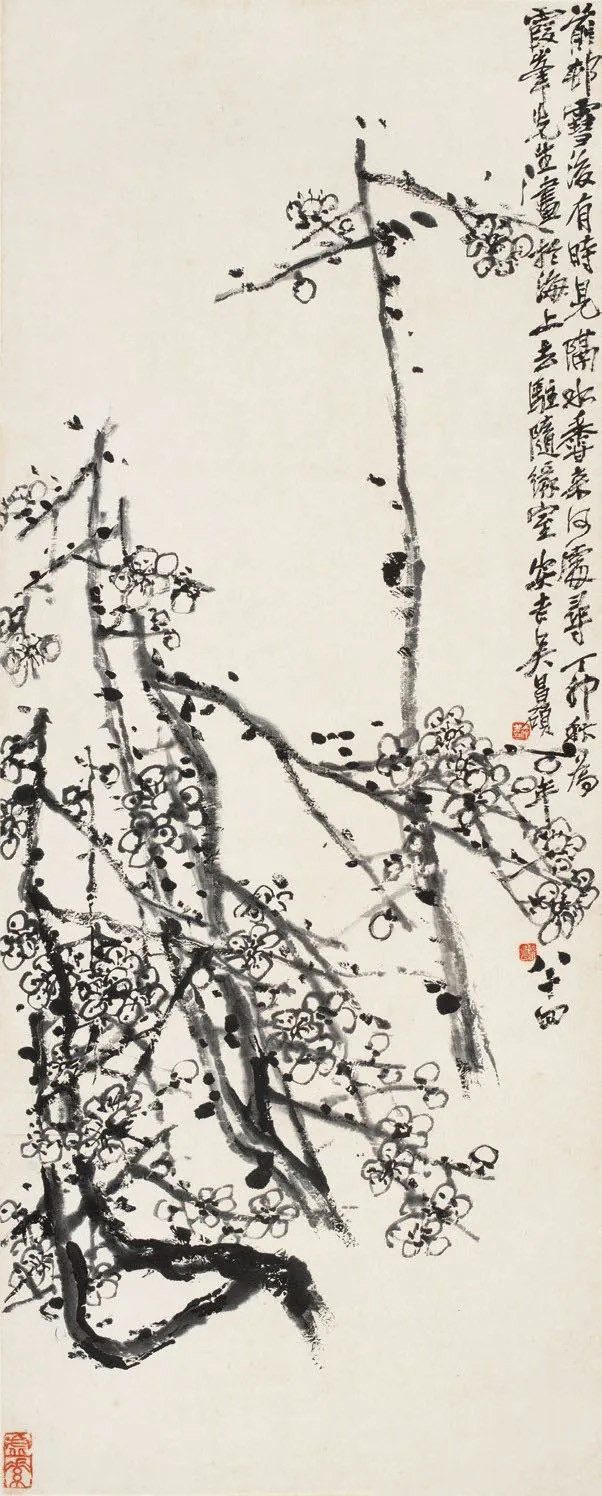 吴昌硕 《墨梅图》 120×47.5cm 1927年   西泠印社藏